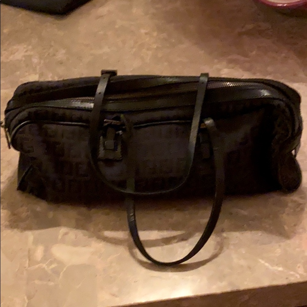 Mini Fendi Zucca bag black